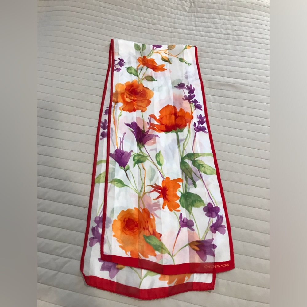 Floral Print Silk Scarf
